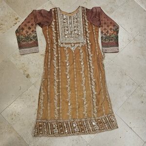Traditional Desi Fancy Embroidered Stone Work all over Kameez & Dupatta
